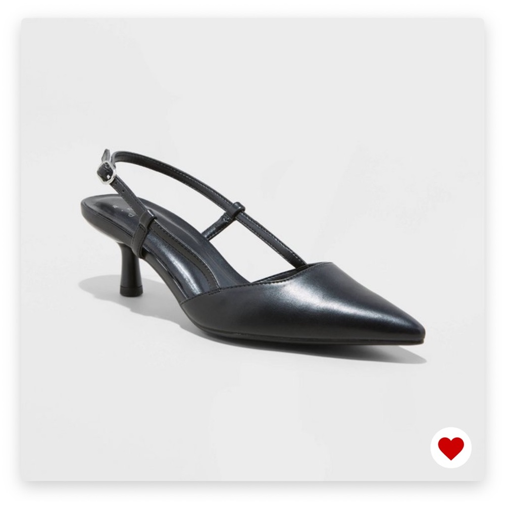 A New Day “Annette” Black Slingback Heels